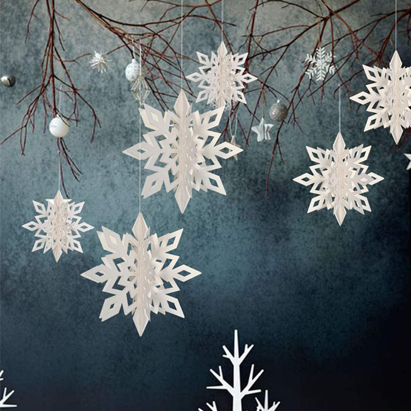 The Holiday Aisle® Winter Christmas Hanging Snowflake Decorations 6Pcs